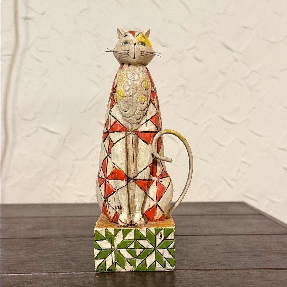Jim Shore Heartwood Creek Abraham Décor Cat Figurine 7"H, 2003 Retired, #114420T